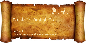 Matók András névjegykártya